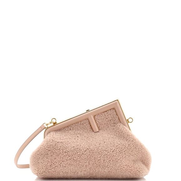 Fendi First Bag Shearling Small Pink - Picture 1 of 8